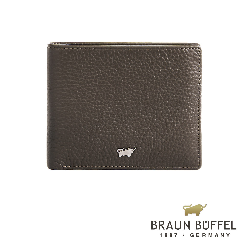 BRAUN BUFFEL - PLAYA佩雅系列4卡零錢袋皮夾 - 摩卡灰