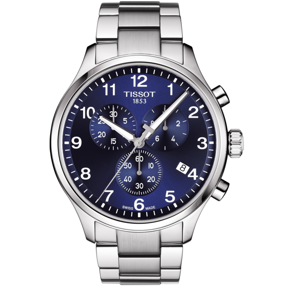 TISSOT 韻馳系列經典計時腕錶(T1166171104701)藍/45mm