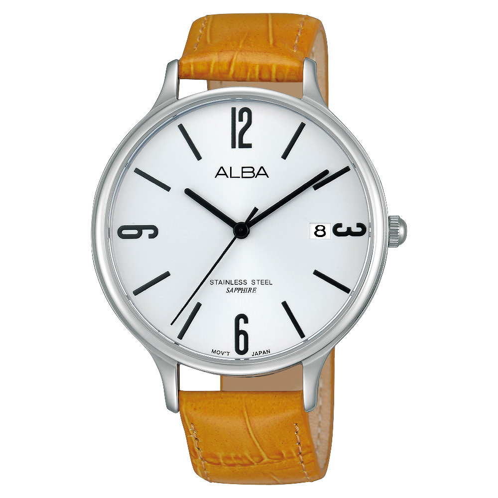 ALBA 日系元素時尚石英腕錶(AS9911X1)-銀x黃/38mm