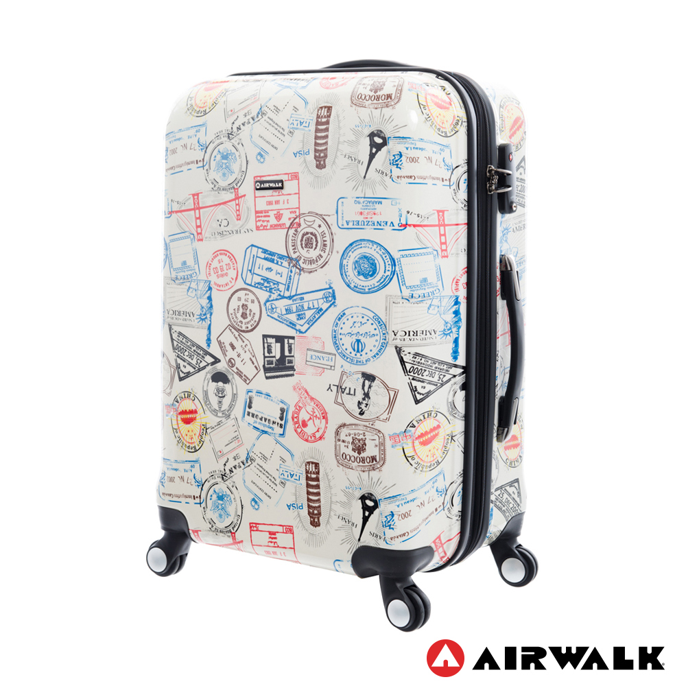 AIRWALK LUGGAGE - 精彩歷程 環郵世界行李箱24吋 - 各地米白