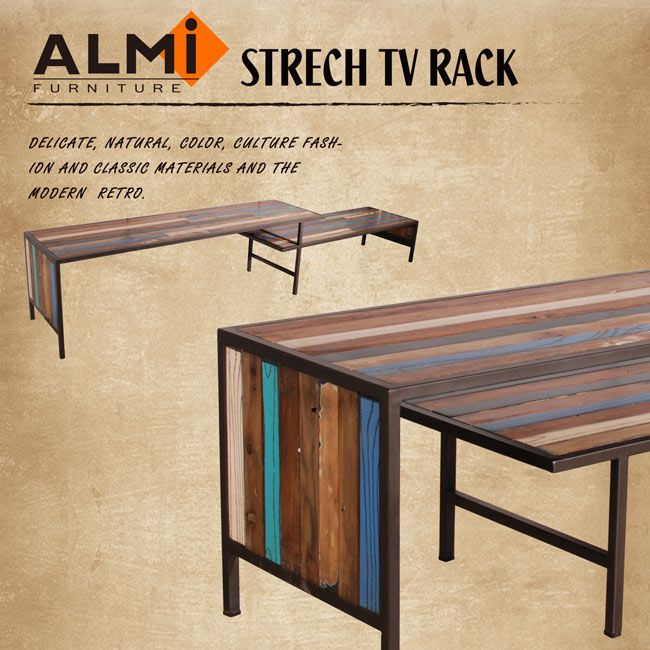 ALMI-RACK TV 2 LEVELS 伸縮電視櫃W160-260*D45*H45CM