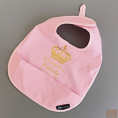 Baby unicorn 粉紅皇冠造型圍兜口水巾
