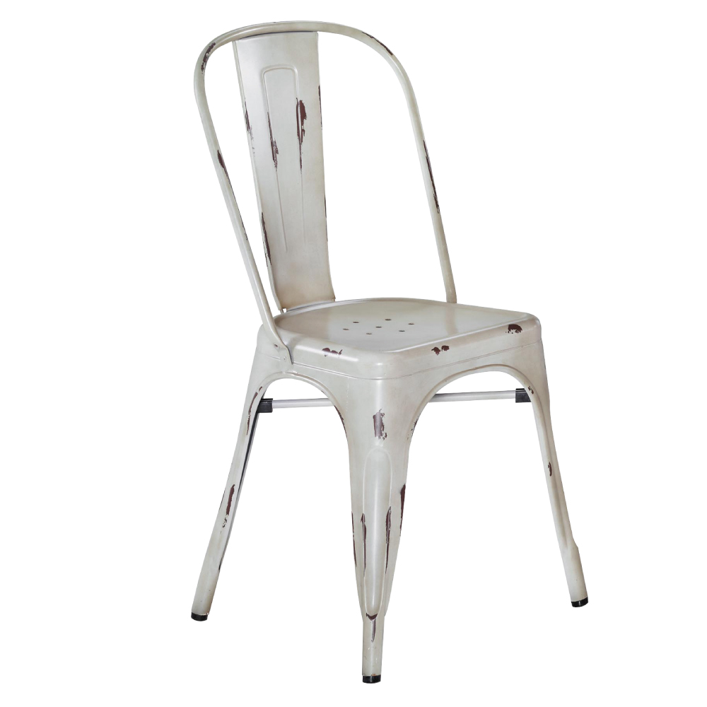 品家居 巴黎工業風仿舊餐椅(兩色可選)-44x47x86cm-免組