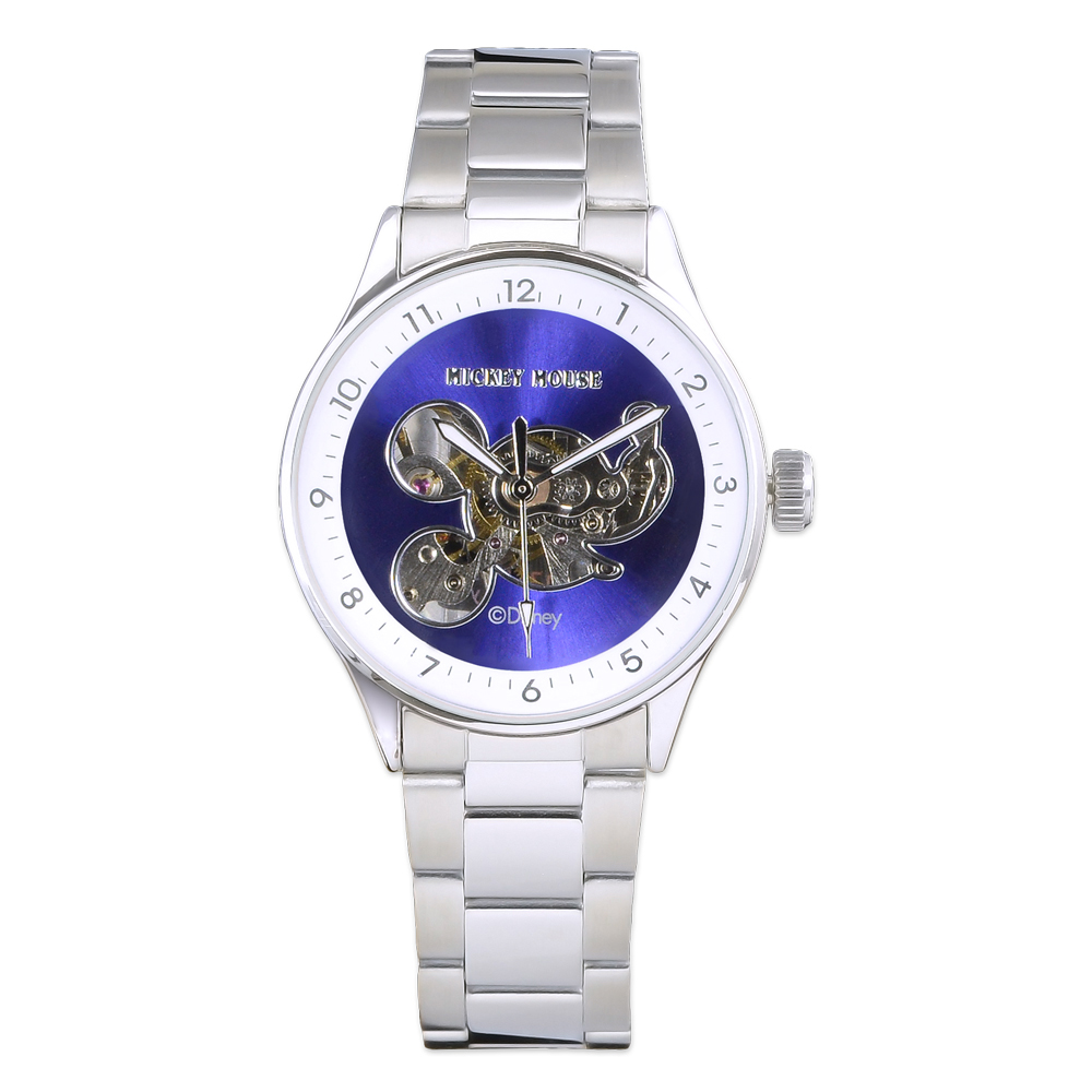 Disney 微笑米奇手動機械錶-白藍款/36mm