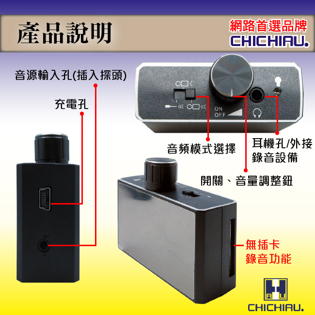 【CHICHIAU】工程級專業版高靈敏度音源放大器/隔牆監聽器