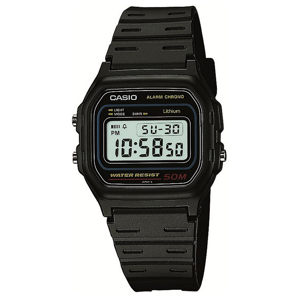 CASIO  黑復古簡便型數位休閒錶(W-59-1)