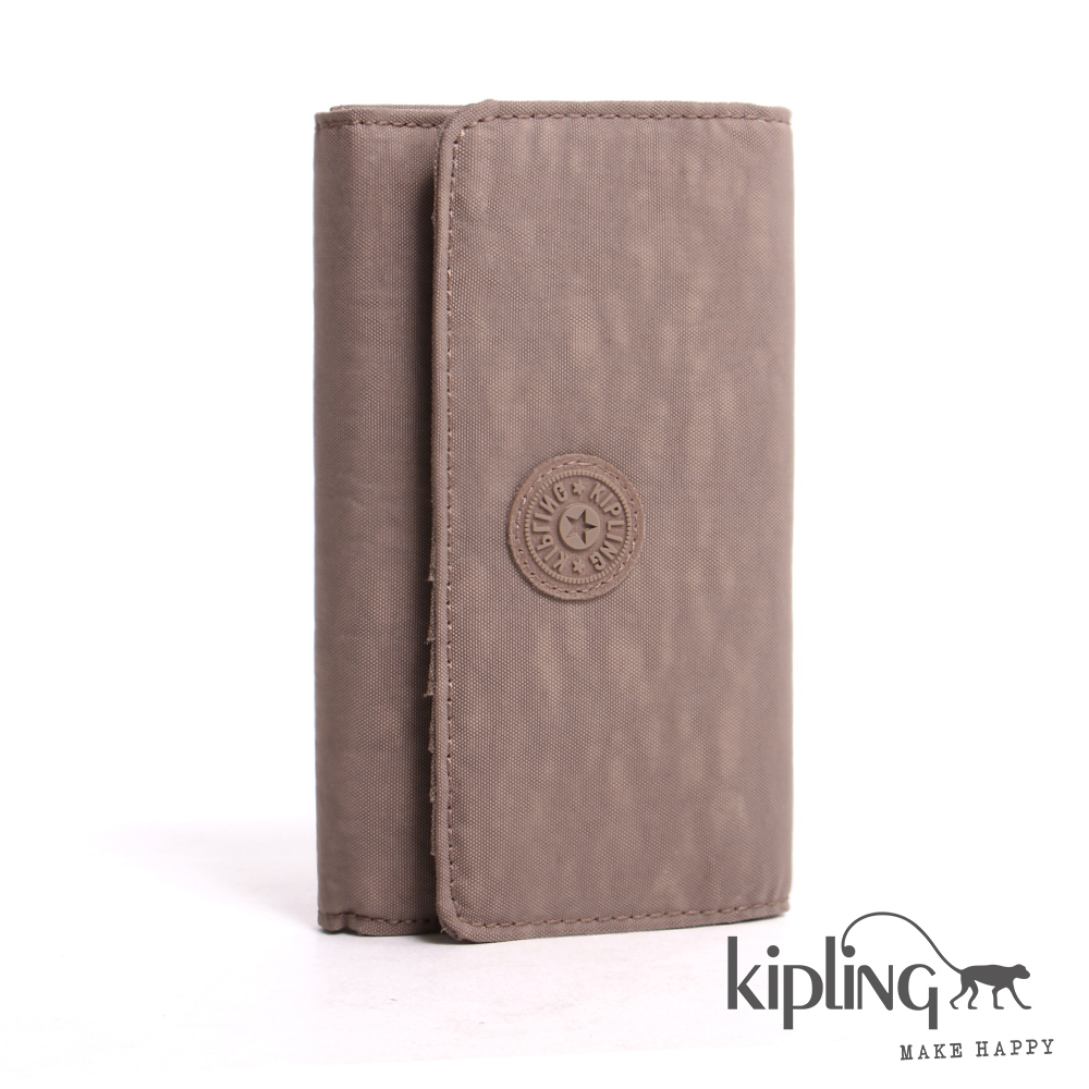 Kipling 長夾 淺咖啡素面