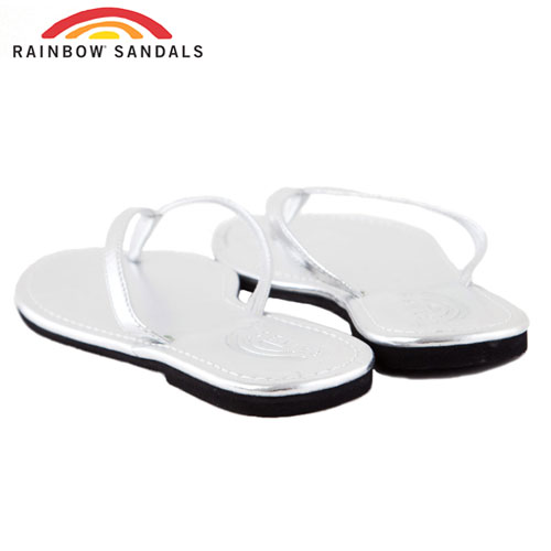 Rainbow Sandals美國金屬感夾腳休閒拖鞋-銀色