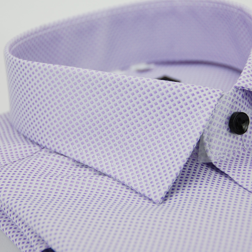 金安德森 紫色方格紋黑釦窄版長袖襯衫
