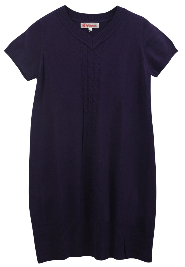 Gennies奇妮–素色彈性針織羊毛秋冬孕婦洋裝(GSY02)-2色可選