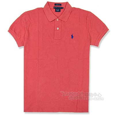 Ralph Lauren 經典LOGO 寬版POLO女衫(珊瑚紅)