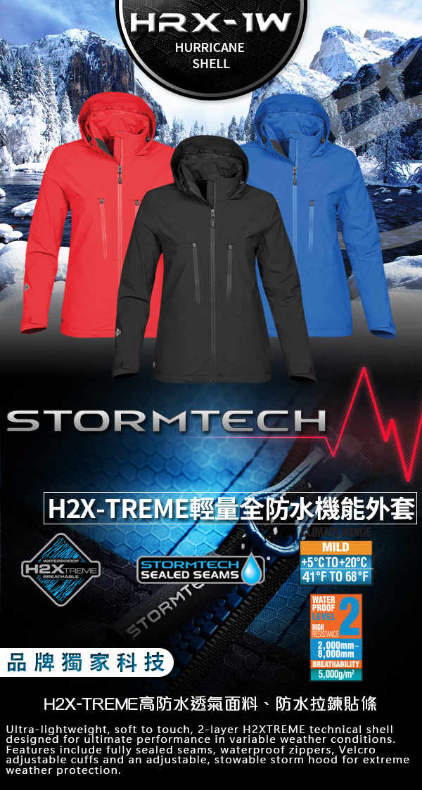 【加拿大STORMTECH】HRX-1W輕量全防水機能外套-女-藍