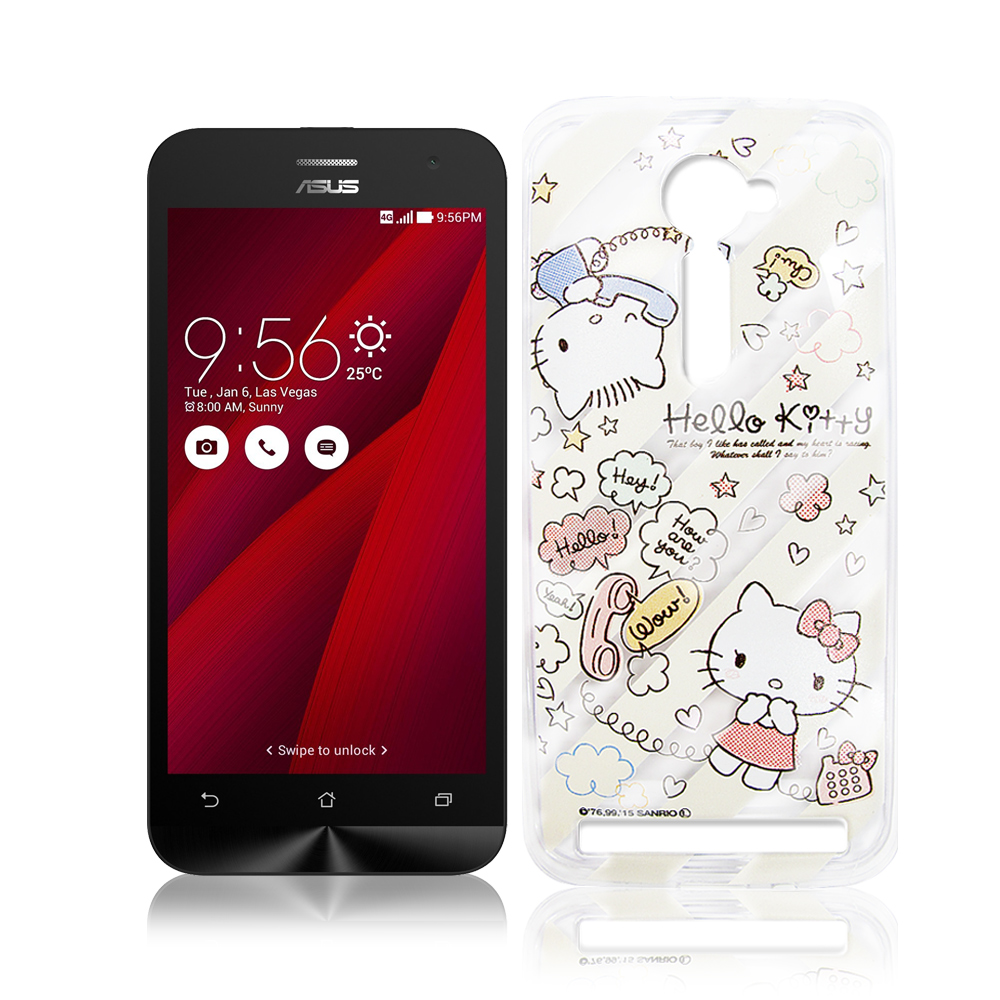 Hello Kitty ASUS Zenfone 2  5.0吋 透明軟式殼 熱線款