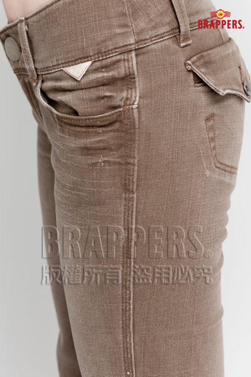 BRAPPERS 女款 新美腳系列-女用彈性小喇叭褲-淺咖啡