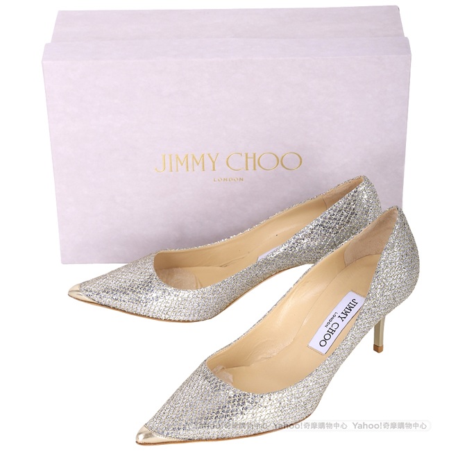 JIMMY CHOO AURORA 金蔥亮片尖頭高跟鞋(6.5CM)