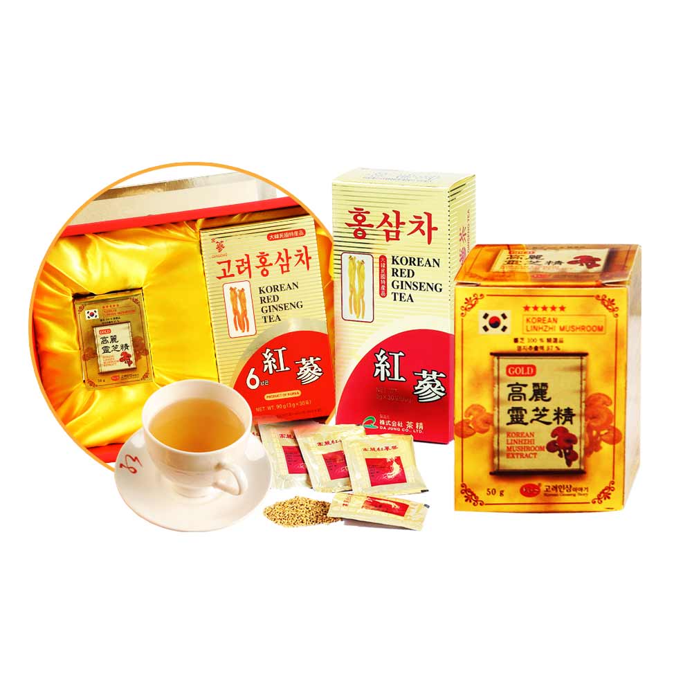 金蔘 高麗靈芝濃縮精50g/罐+紅蔘茶包30入/盒(伴手禮盒組)