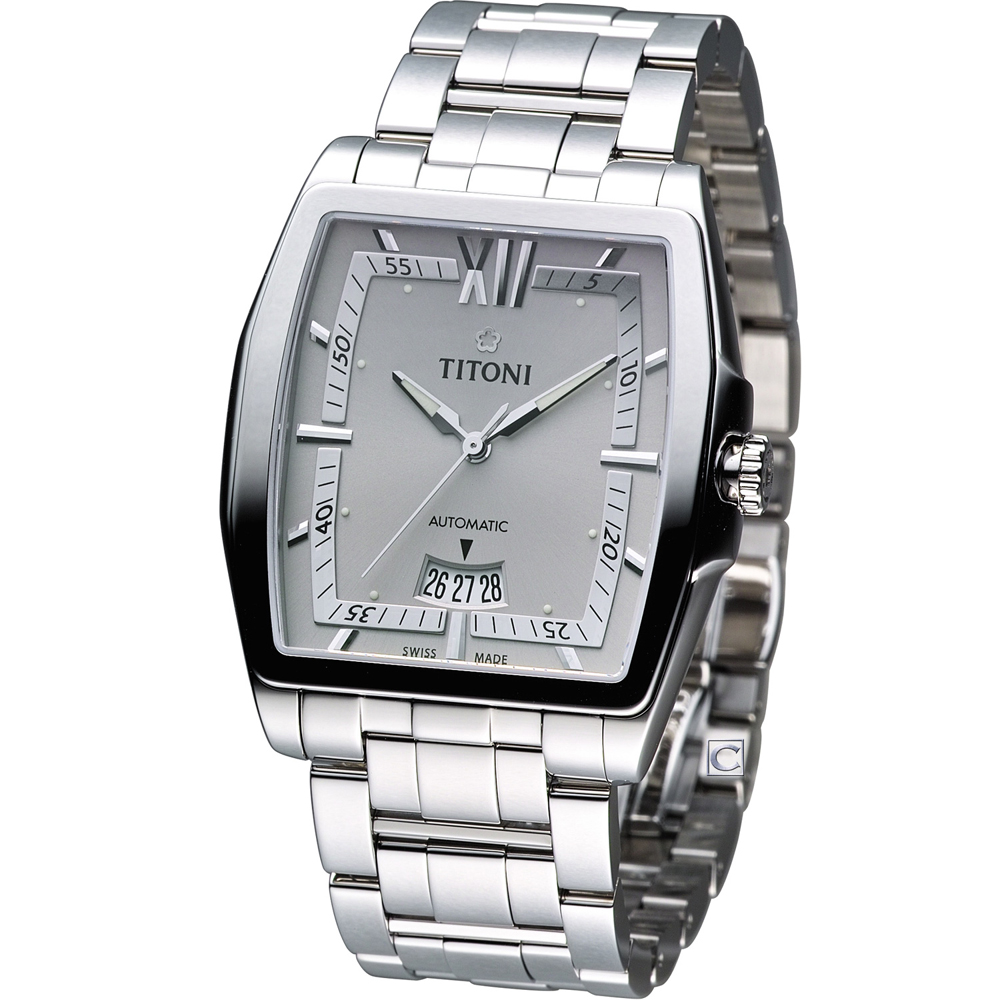 TITONI WALL STREET 機械腕錶-雅緻灰/39mm
