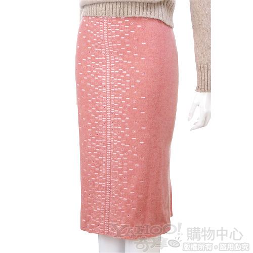 G.I.O.I 亮鑽飾毛料及膝裙(深粉色)