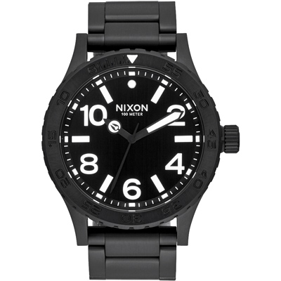 nixon 46 品牌潮流躍動運動腕錶-黑/45mm