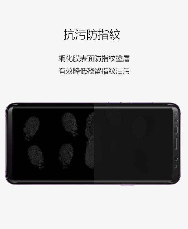 Samsung Galaxy S9內縮版3D曲面全版膠鋼化玻璃膜-酷炫黑