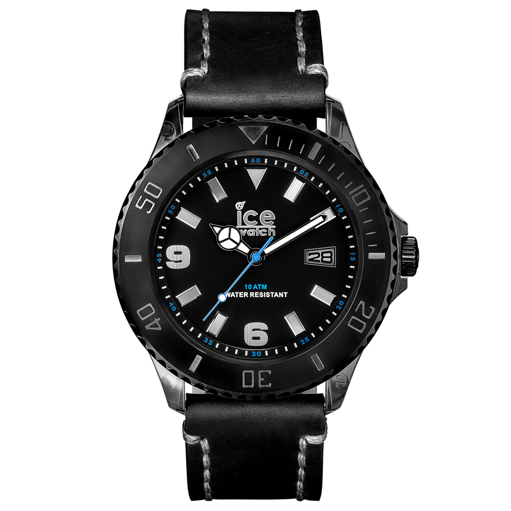 ICE Watch VINTAGE系列 仿舊造型皮革運動風腕錶-黑/748mm
