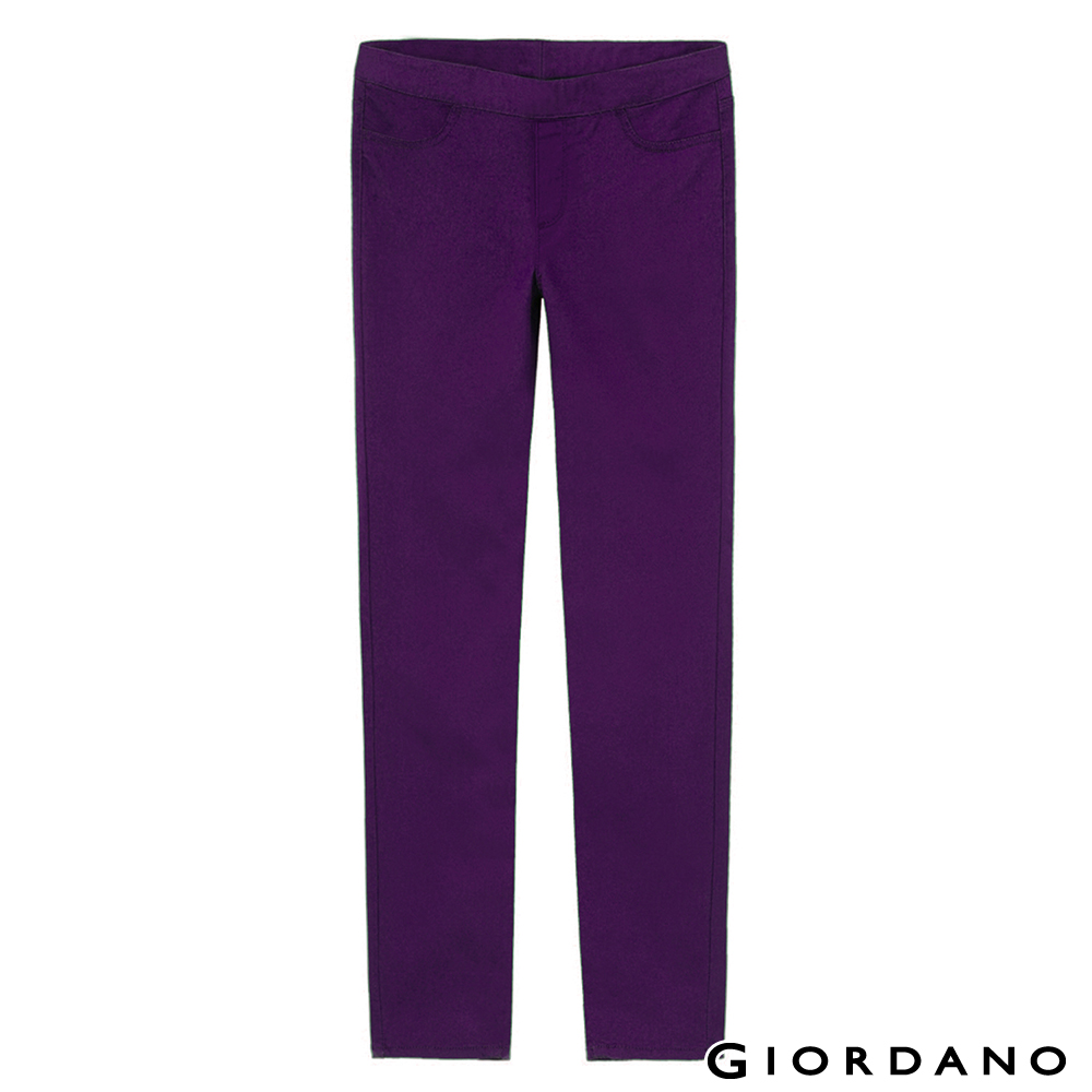 GIORDANO 女裝修身顯瘦彈力窄管褲-  73 紫色