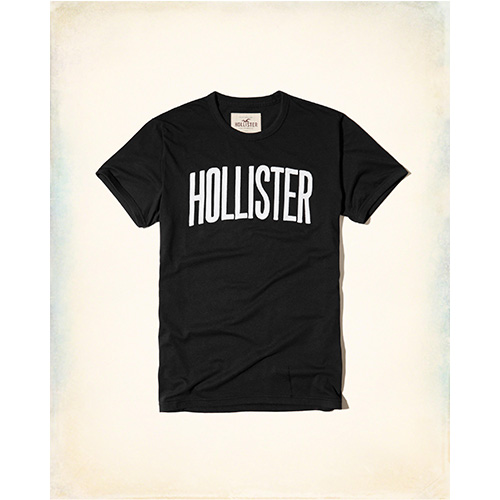 Hollister HCO 海鷗 經典文字設計短袖T恤-黑色