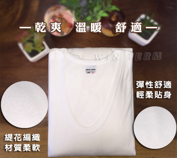 Pierre Cardin 皮爾卡登 暖氣層保暖U領長袖衫(5入組)-台灣製造