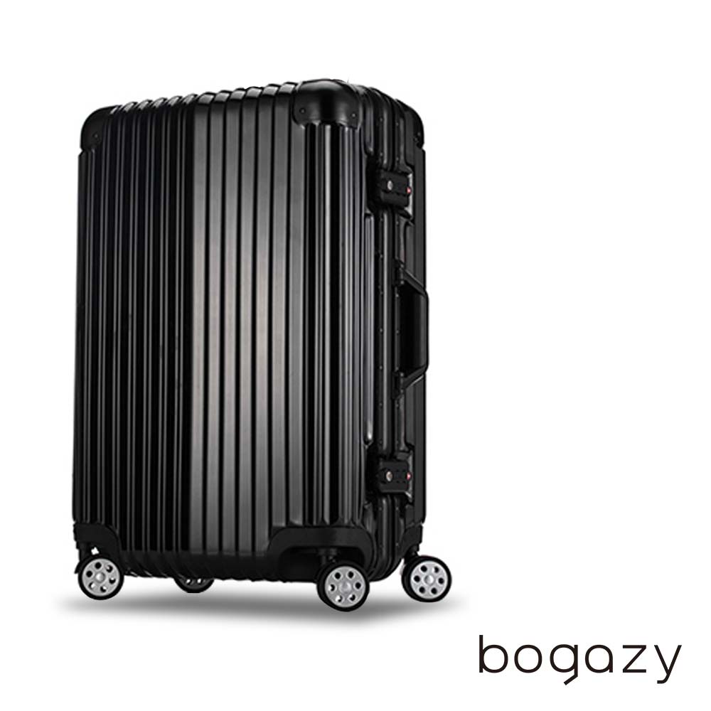 Bogazy 迷幻森林 20吋鋁框PC鏡面行李箱(尊榮黑)