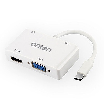 【ONTEN】TYPE-C轉HDMI+VGA隨插即用4K影音轉換盒(OTN-9573)