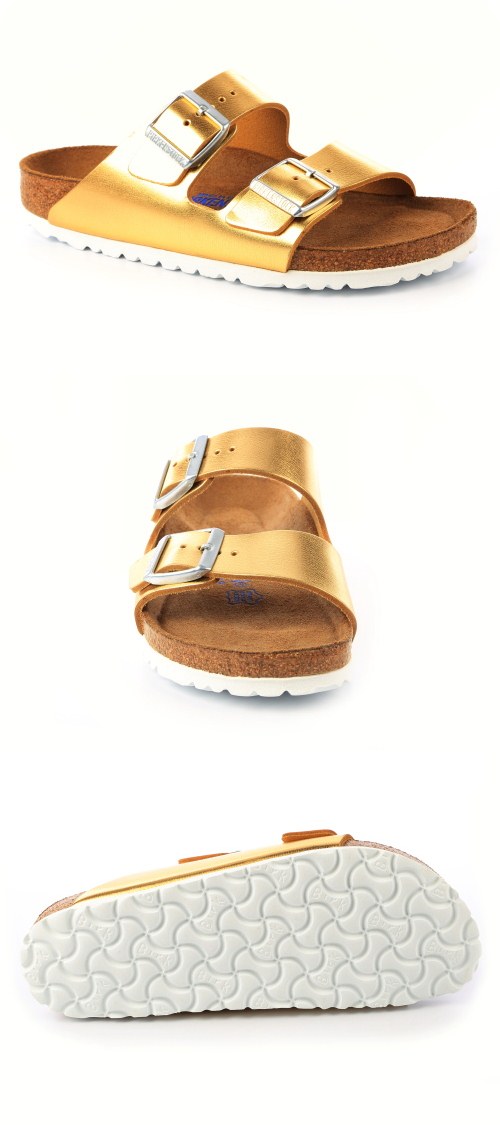 勃肯BIRKENSTOCK 1000064。亞利桑那 經典二條拖鞋(金)