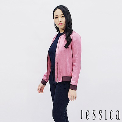 JESSICA - 金屬時尚造型外套（粉）