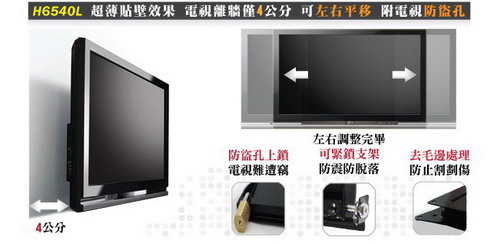 HE 液晶/電漿電視固定式壁掛架32~ 65吋 (H6540L)