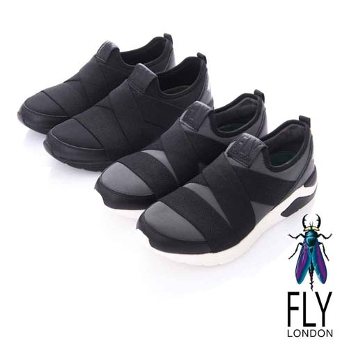 Fly London(男)-BAND潮意志 都會輕量直套運動鞋-強力黑