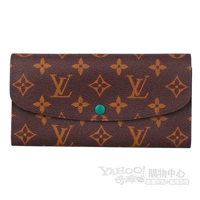 LV M60137 經典Monogram Emilie造型色彩扣式長夾