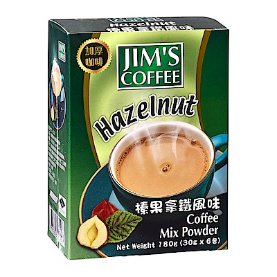 Jim s Coffee Coffee 吉姆咖啡-榛果拿鐵風味(30gx6入)