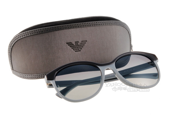 EMPORIO ARMANI太陽眼鏡 時尚小圓款/藍#EA4016F 5113