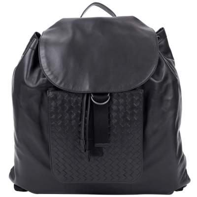 BOTTEGA VENETA BACKPACK 小牛皮編織後背包(黑色)