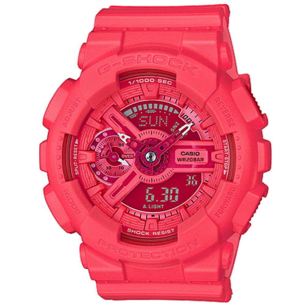 G-SHOCK 時尚貴婦摩登雙顯錶(GMA-S110VC-4A)-桃紅