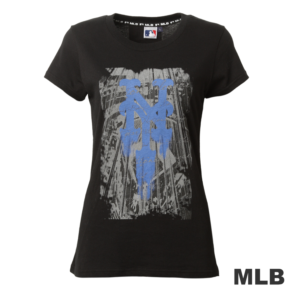 MLB-紐約大都會隊斑駁效果T恤-黑(女)