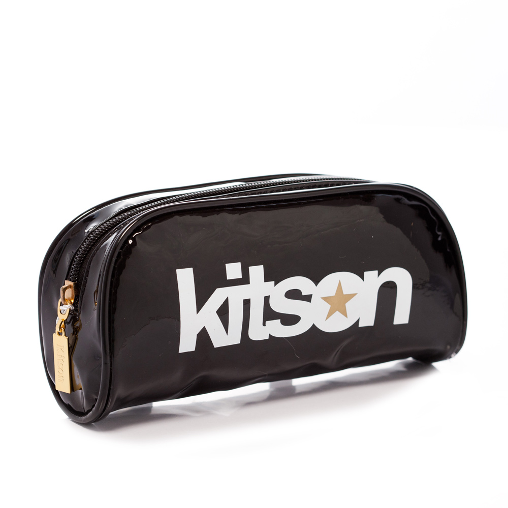 kitson 星星LOGO 漆皮化妝包 BLACK