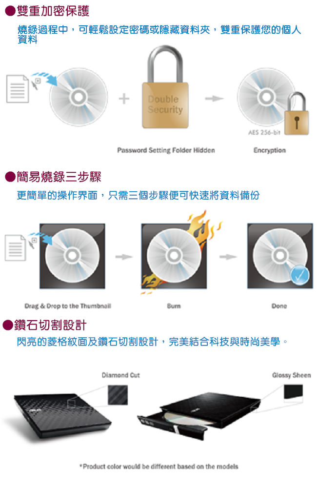 ASUS華碩SDRW-08D2S-U 外接式超薄DVD燒錄機