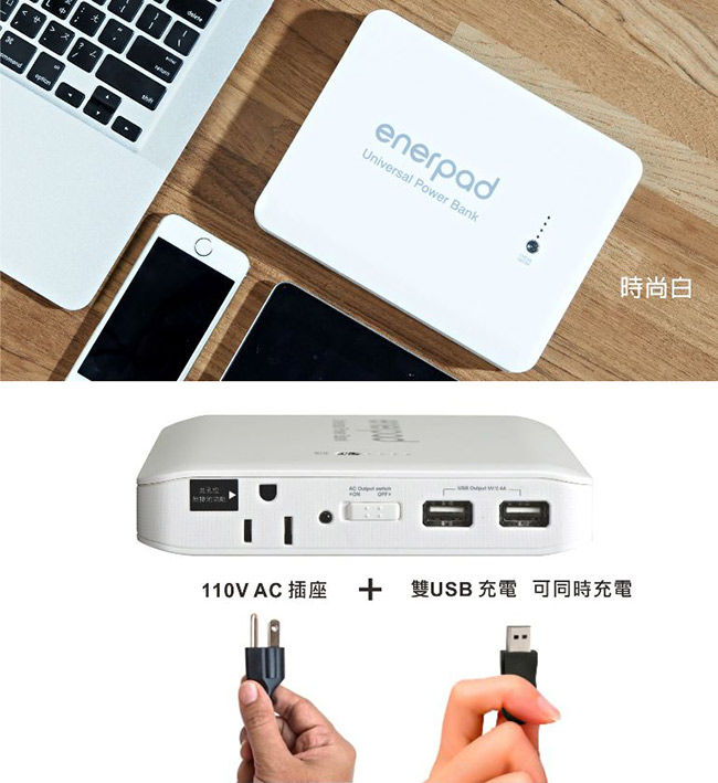 enerpad 攜帶式直流電 / 交流電行動電源 AC27KBK