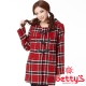 betty’s貝蒂思　格紋牛角釦連帽毛料大衣(紅色) product thumbnail 1