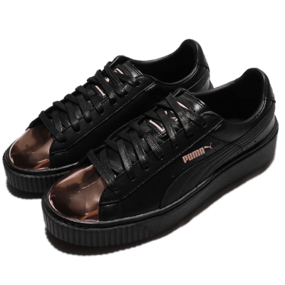 puma basket platform zwart