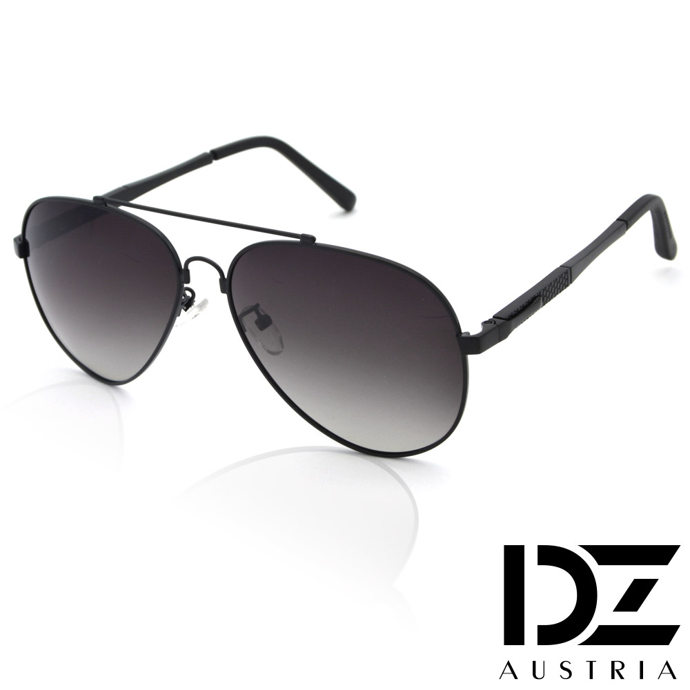 DZ 經典名仕 抗UV 偏光太陽眼鏡墨鏡(黑框漸層灰片)