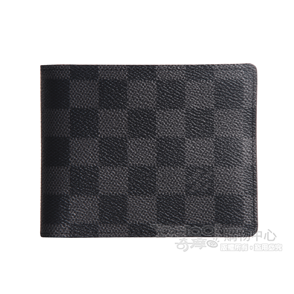 LV【N63074】經典Damier Graphite帆布florin系列雙折短夾