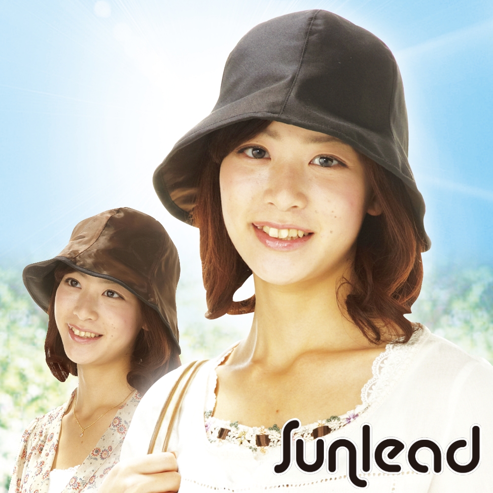 Sunlead 防曬輕量款。雙面雙色可戴抗UV遮陽帽 (黑色/棕色)