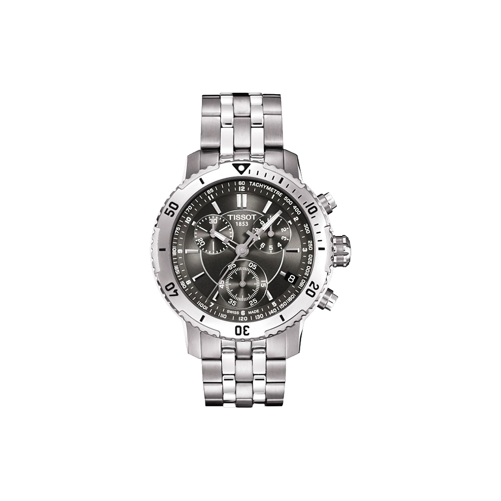 TISSOT 天梭 官方授權 PRS200 競賽傳奇計時腕錶-灰黑/42mm