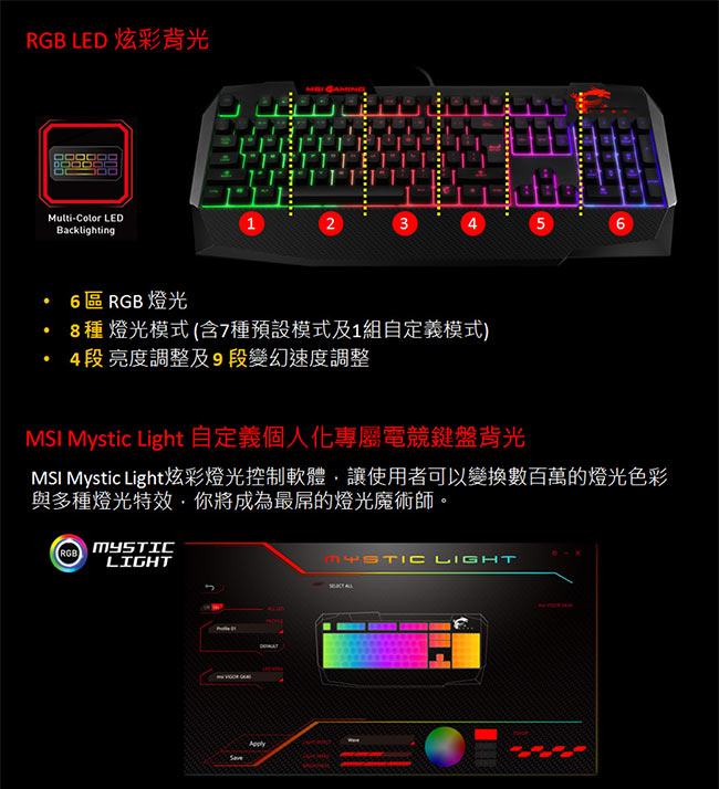 MSI微星 Vigor GK40 Combo電競鍵盤滑鼠組